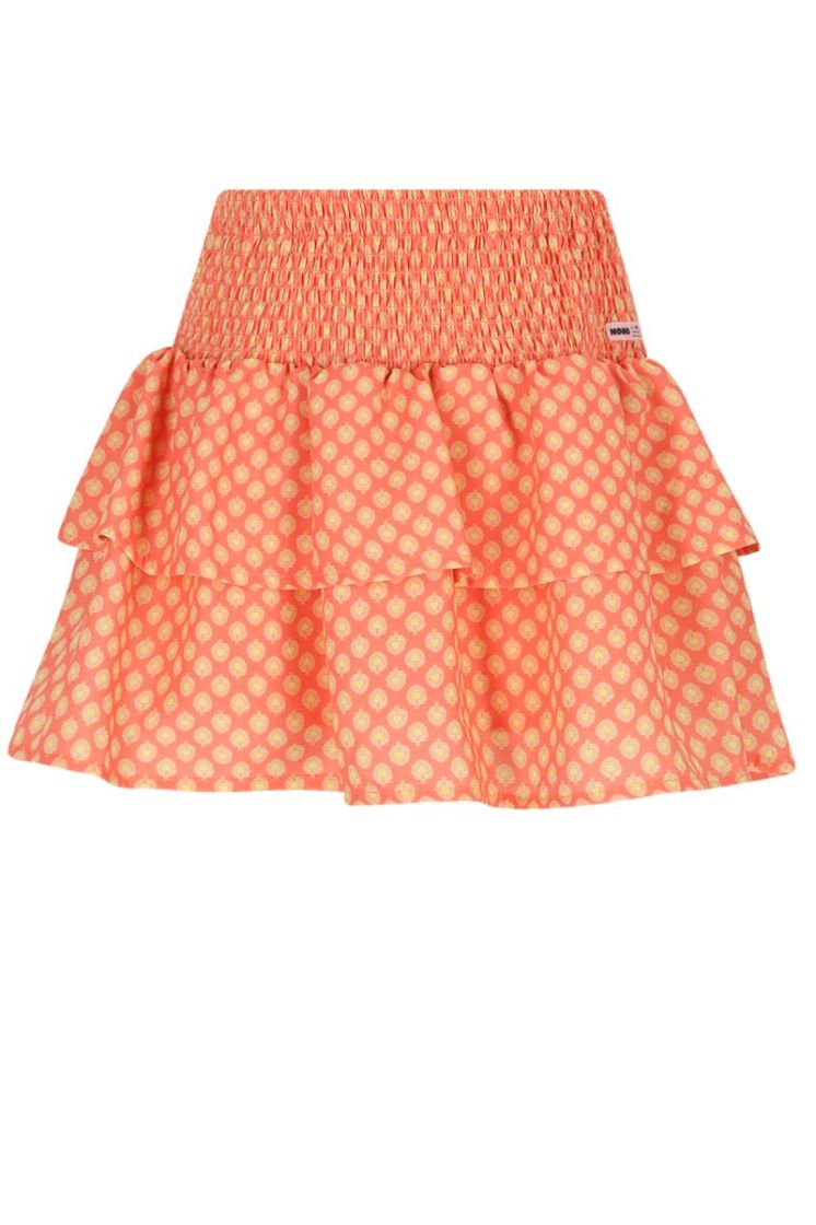 Nika AOP smocked skirt 545 Orange Cora