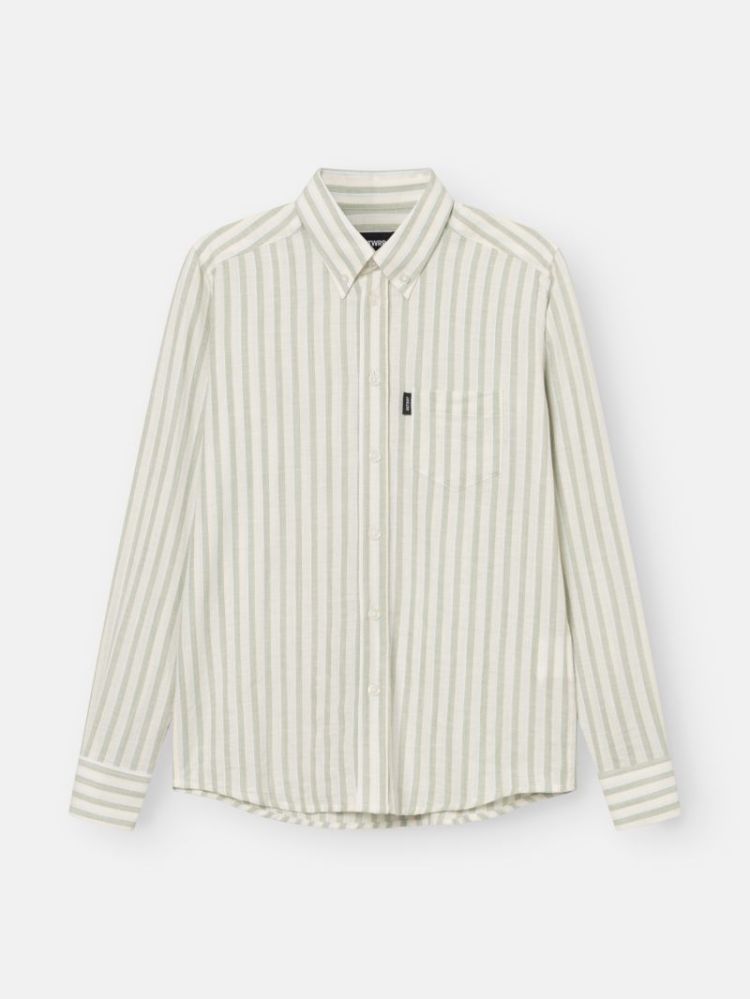 STRIPED ORGANIC COTTON SHIRT 000540 - GREEN