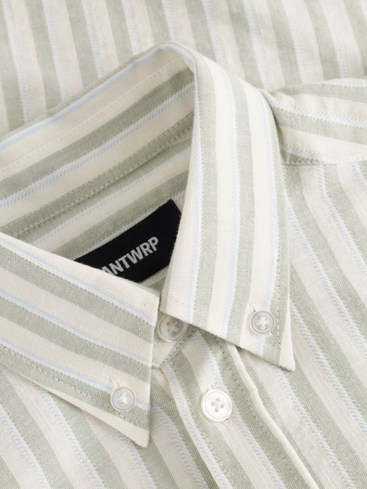 STRIPED ORGANIC COTTON SHIRT 000540 - GREEN 
