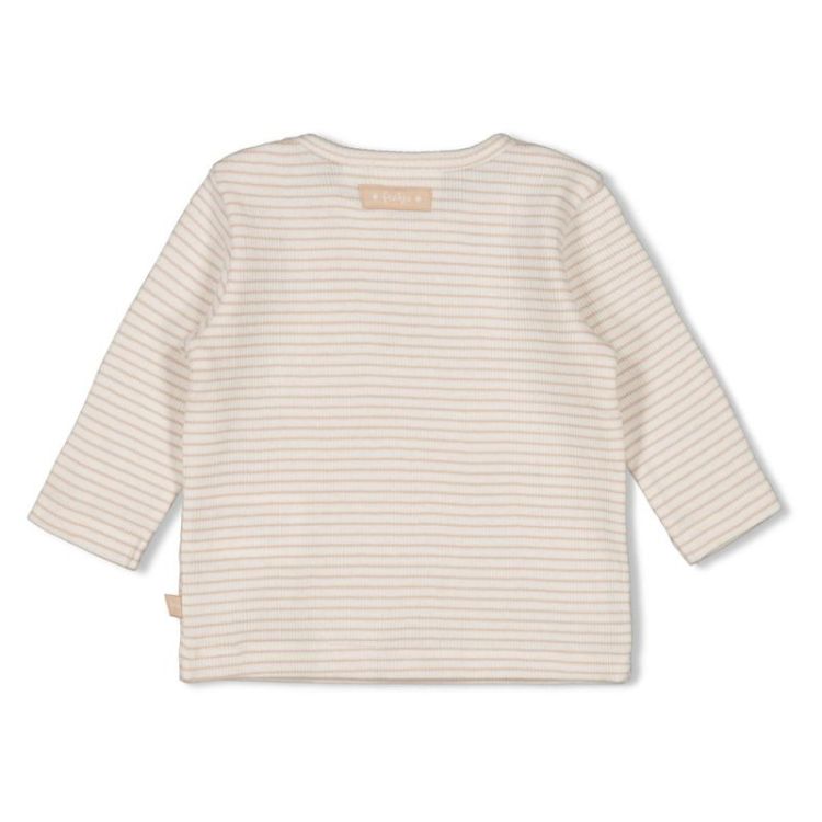 Longsleeve rib met streep zand