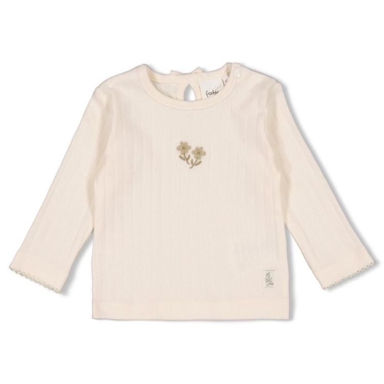 Longsleeve pointelle rib offwhite