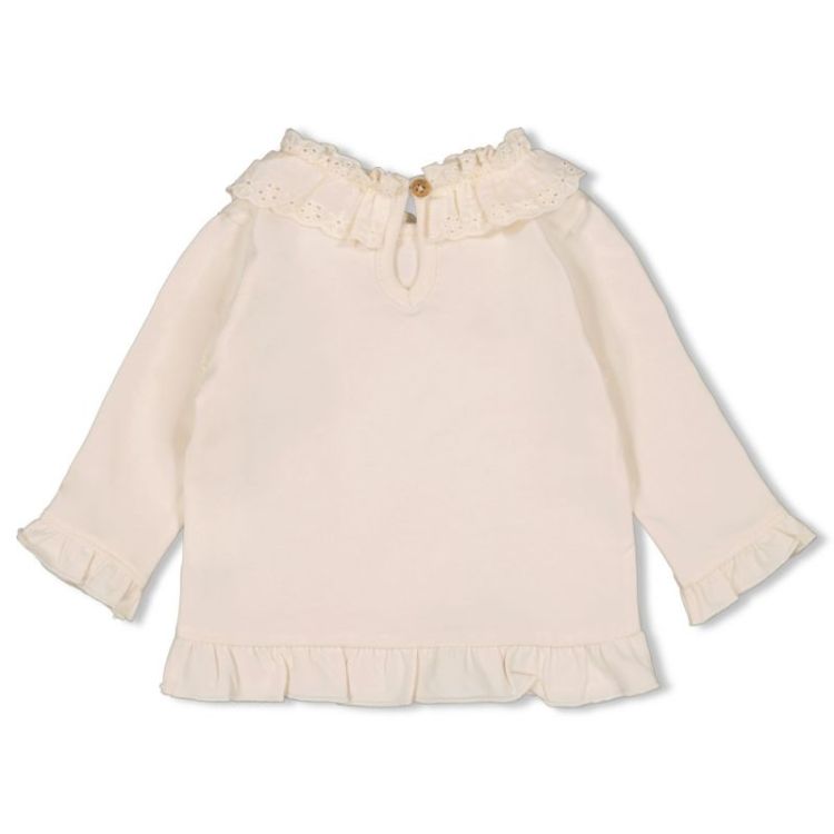 Longsleeve met kraag - Flower  offwhite