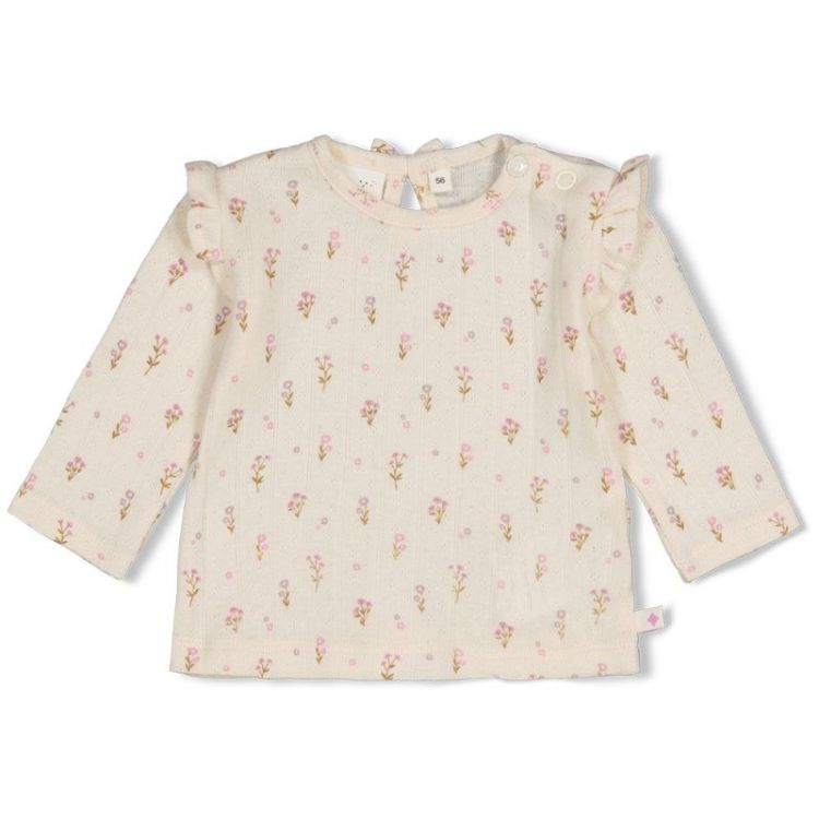 Longsleeve pointelle rib AOP offwhite