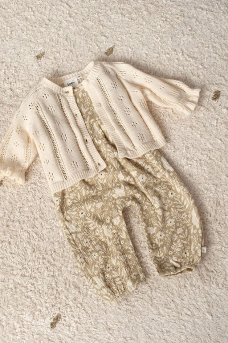 Jumpsuit crinkle AOP Groen