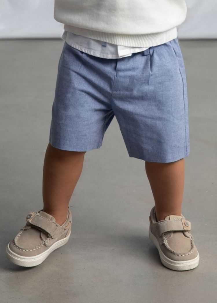 Linen suiting bermuda 48 Capri blue