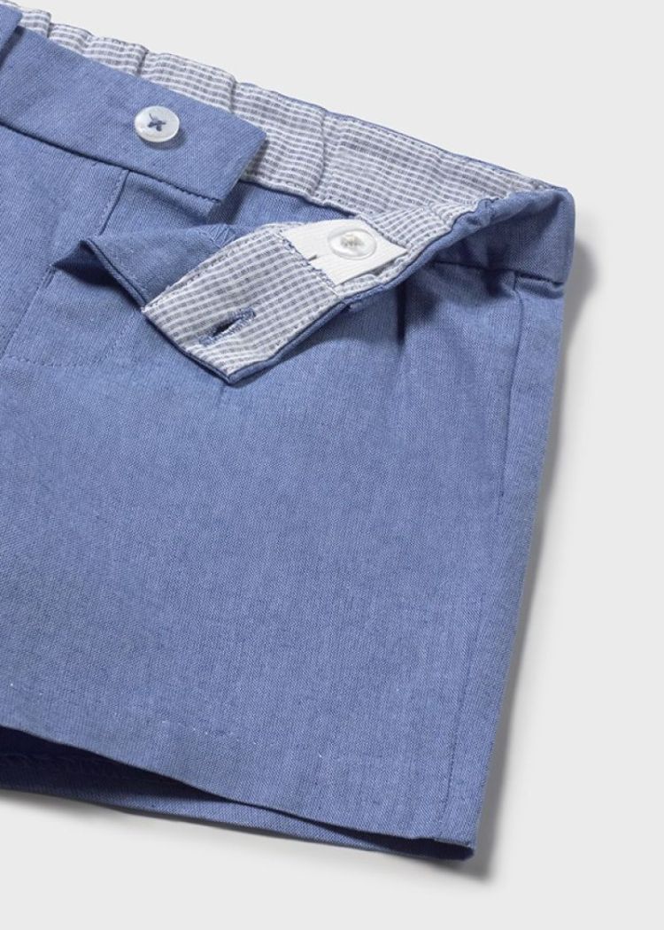 Linen suiting bermuda 48 Capri blue