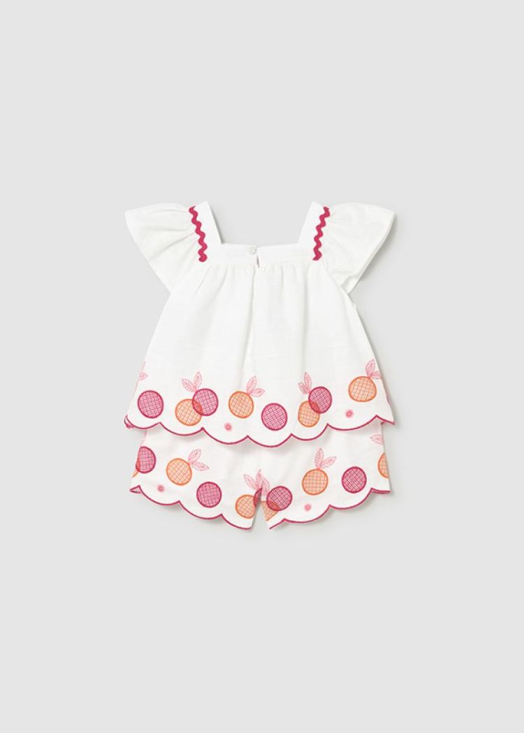 Embroidered bermudas set 081 White
