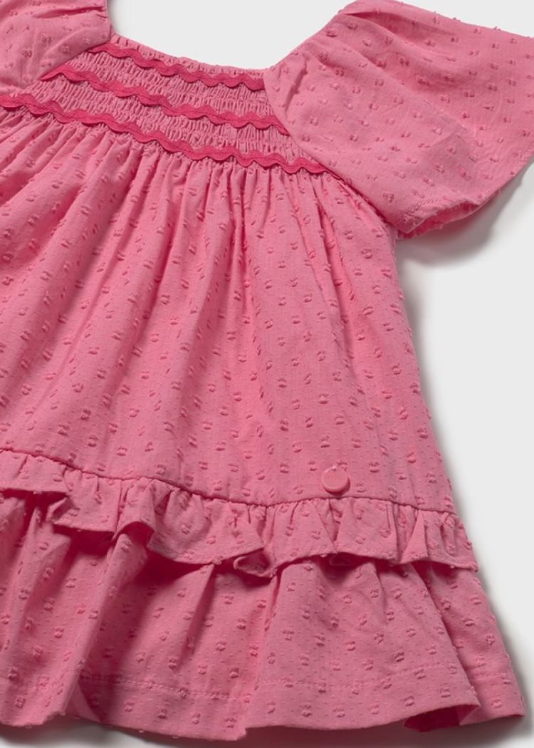 Swiss dot dress 041 Geranium