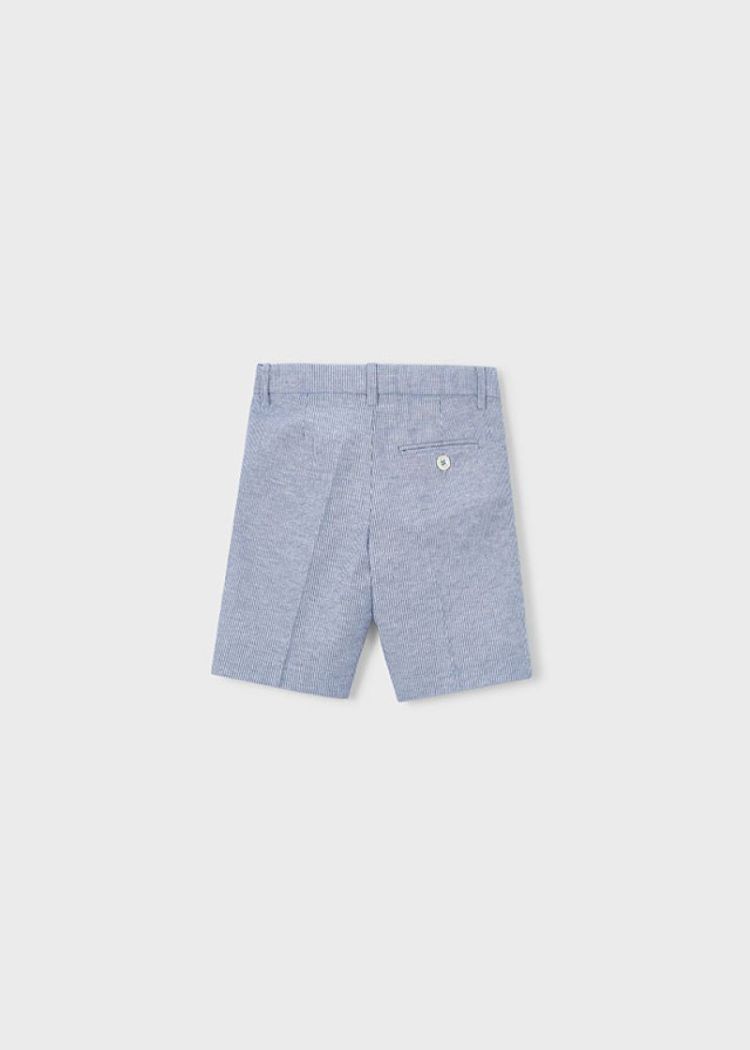 Linen suiting bermuda 049 BLUE STRIP