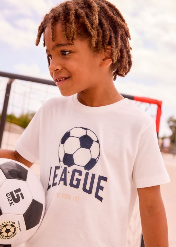 Shirt "league" applique 069 Cream