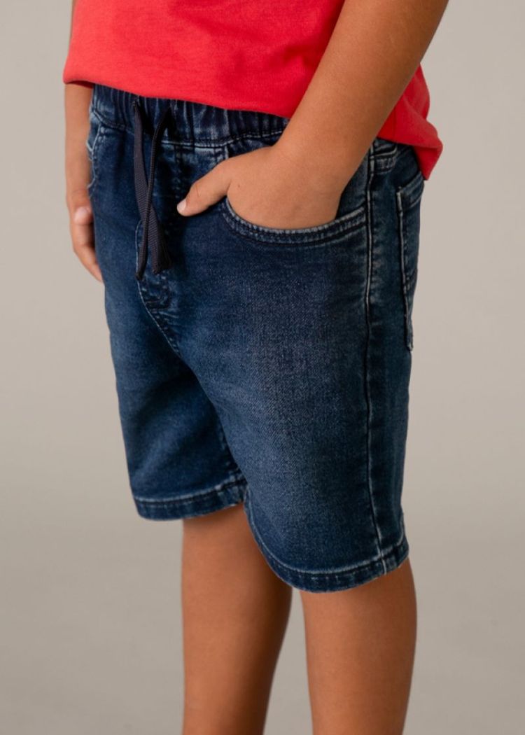 Bermuda soft denim jogger 077 Dark