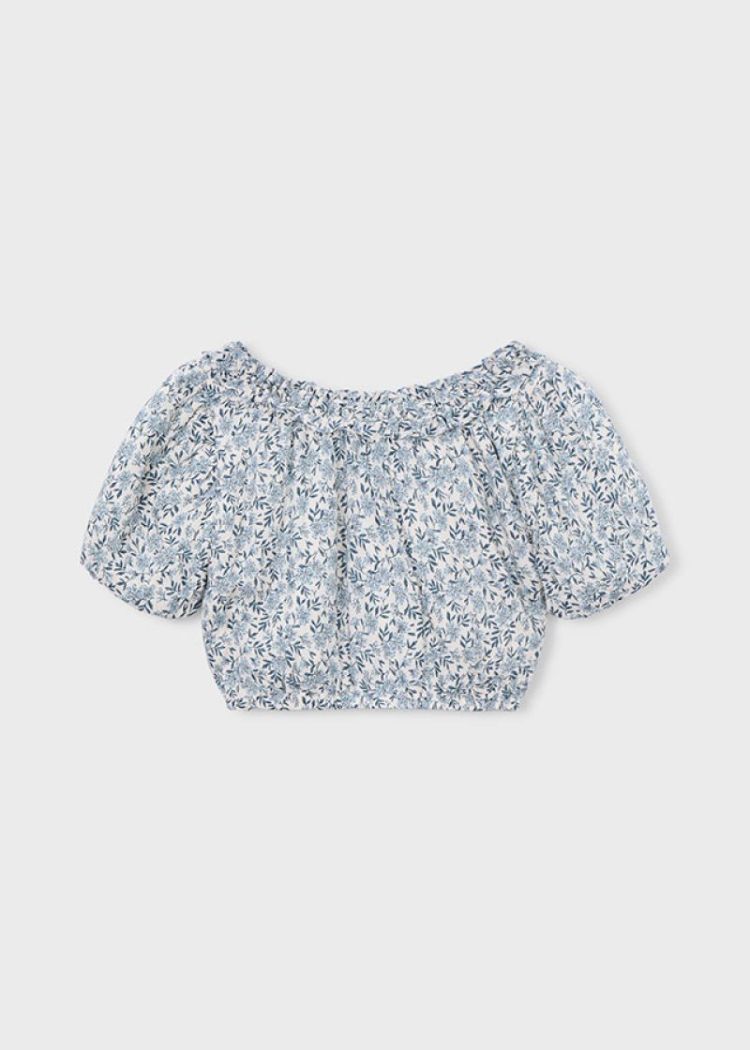 Printed dobby top 030 Sky blue