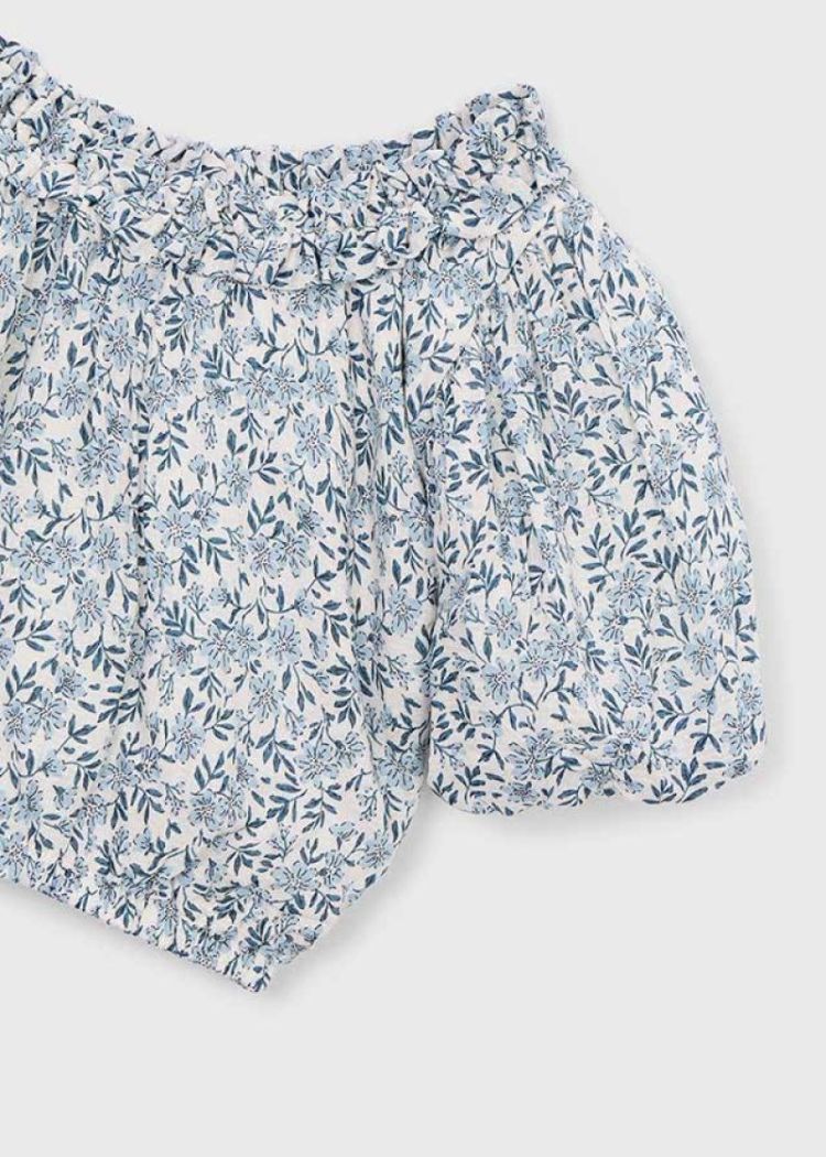 Printed dobby top 030 Sky blue