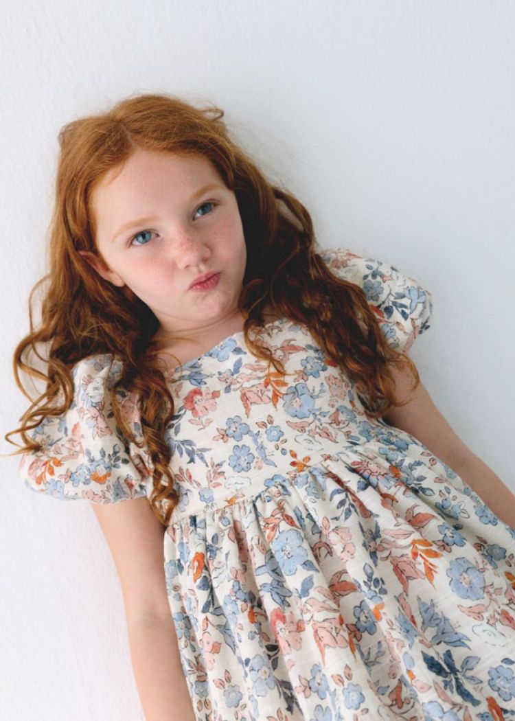 Printed dress 020 Salmon