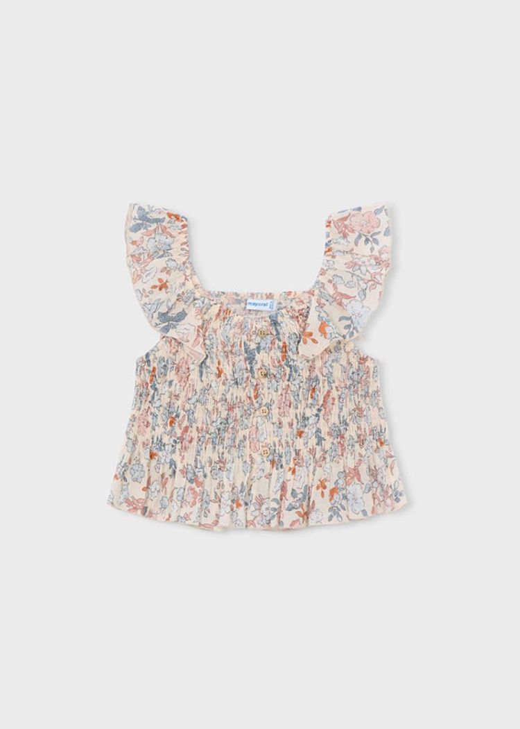 Printed bambula top 051 Salmon