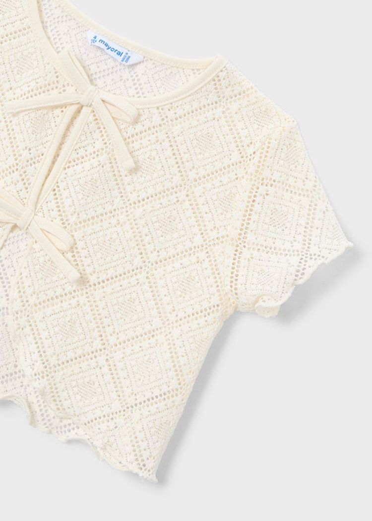 2 pc crochet t shirt set 088 Chickpea