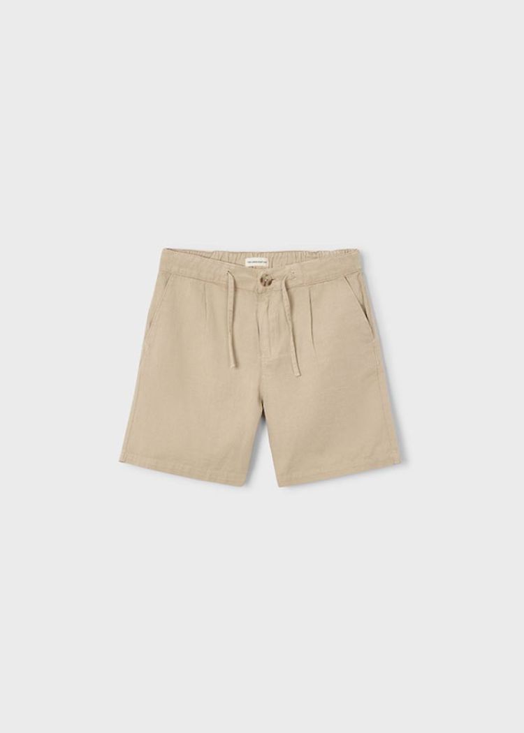 Linen bermuda 307 dark sand