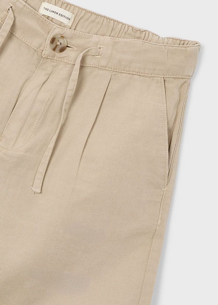 Linen bermuda 307 dark sand