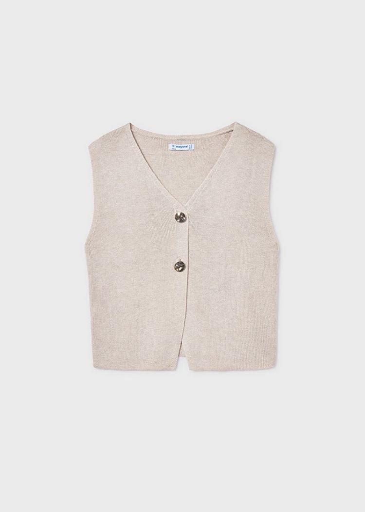 Knit top with buttons 029 Almond