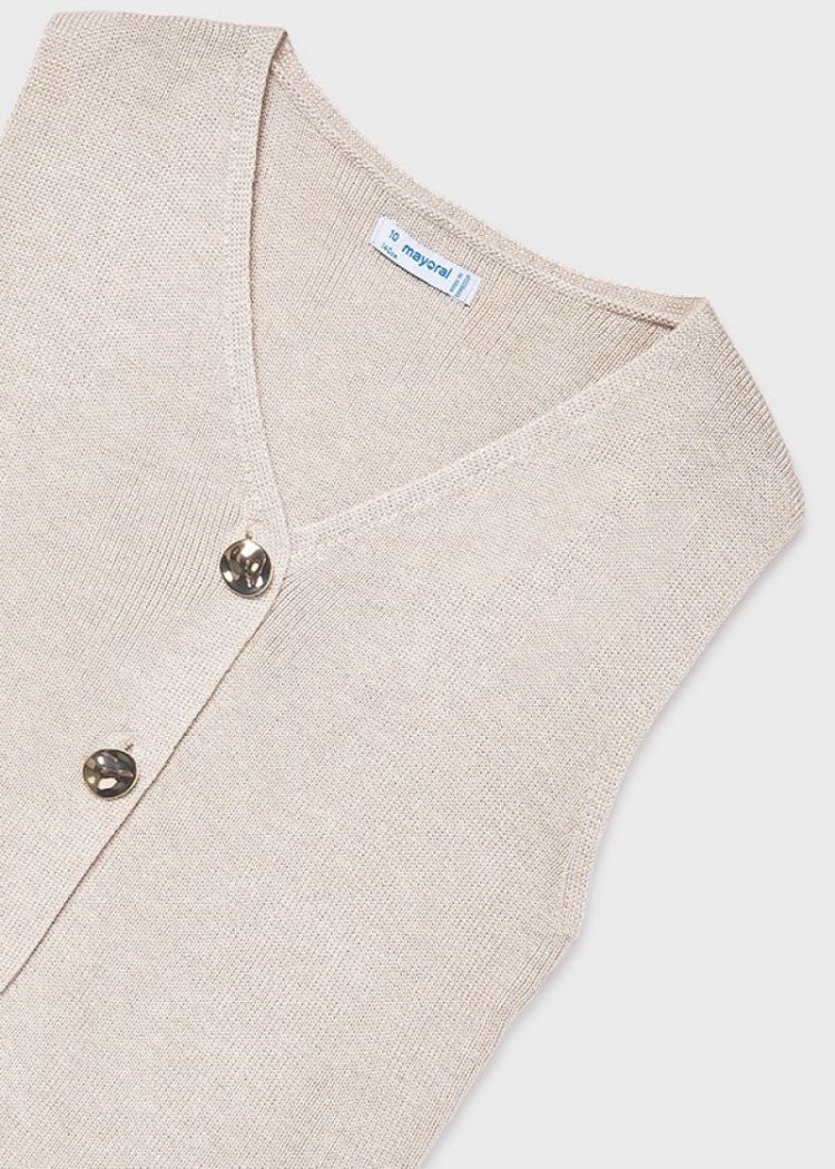 Knit top with buttons 029 Almond