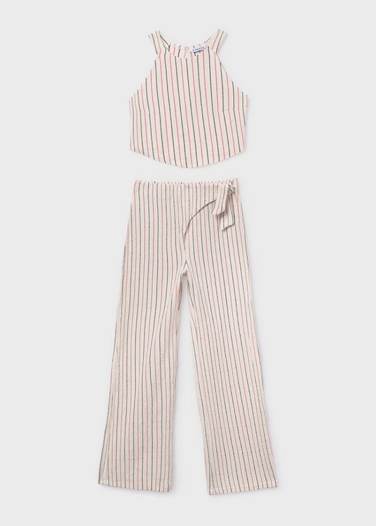 Stripes long trousers 026 Nude-coral