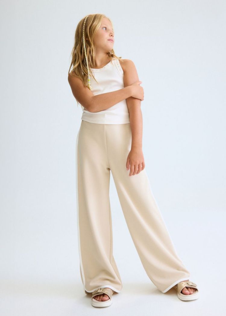 Crepe knit pants 018 Sand
