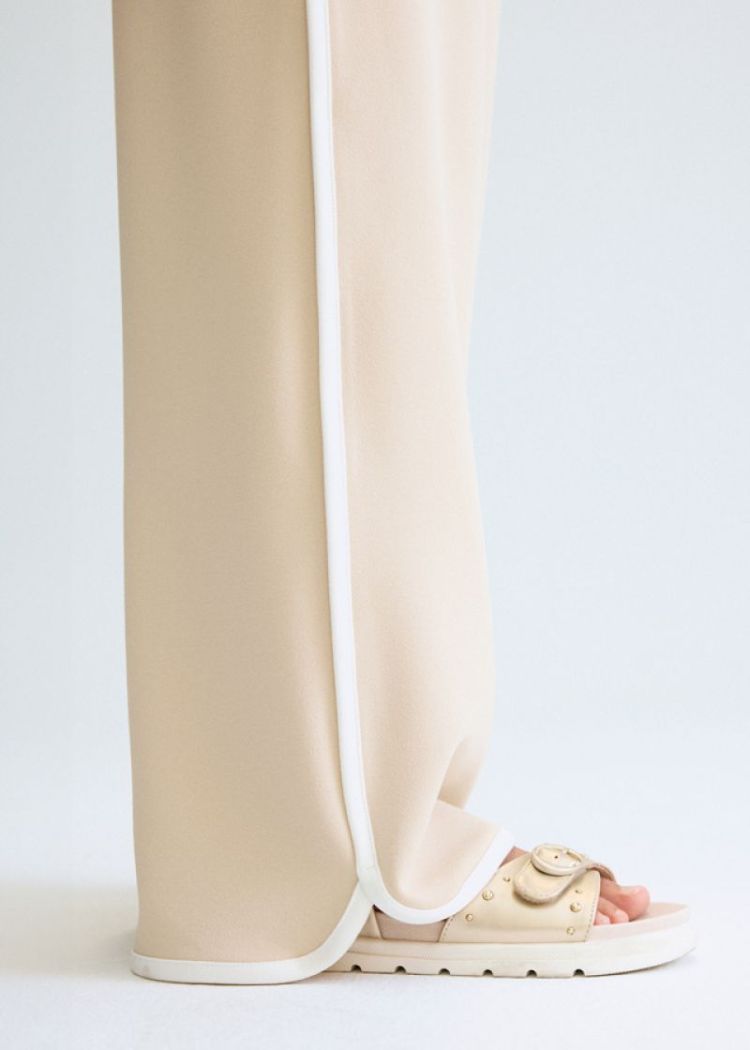 Crepe knit pants 018 Sand