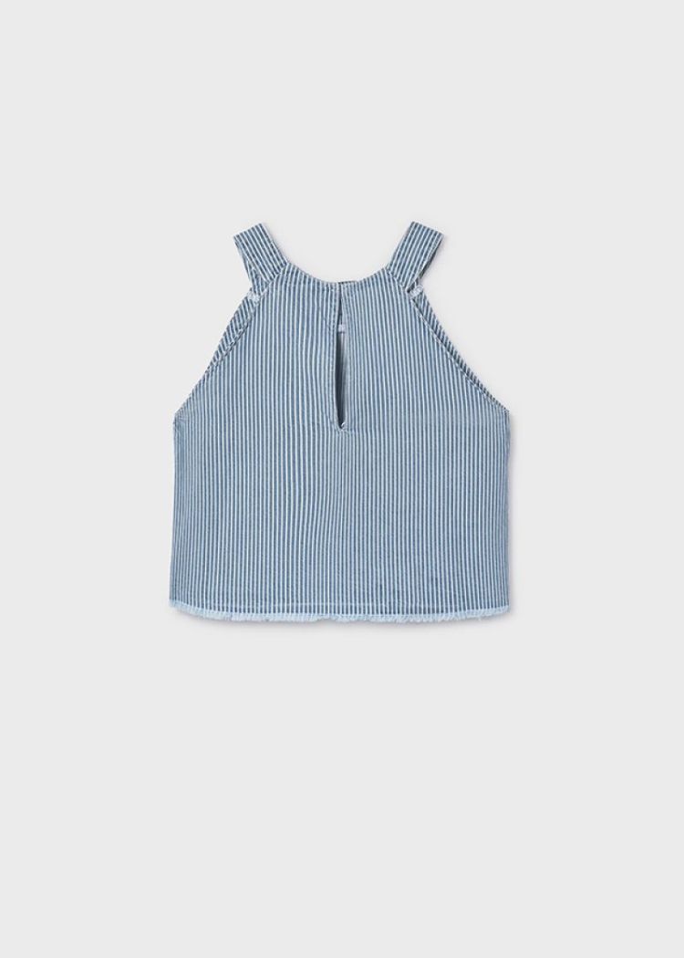 Denim striped top 054 Indigo