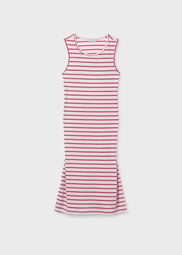 Midi striped dress 076 white cher