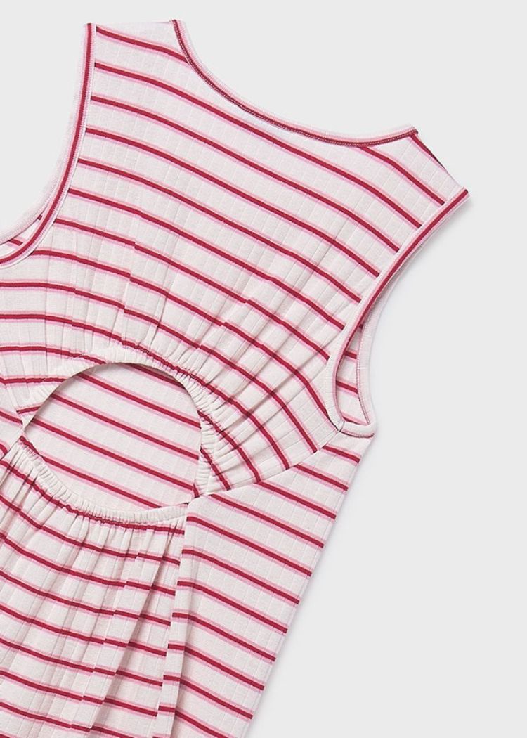 Midi striped dress 076 white cher