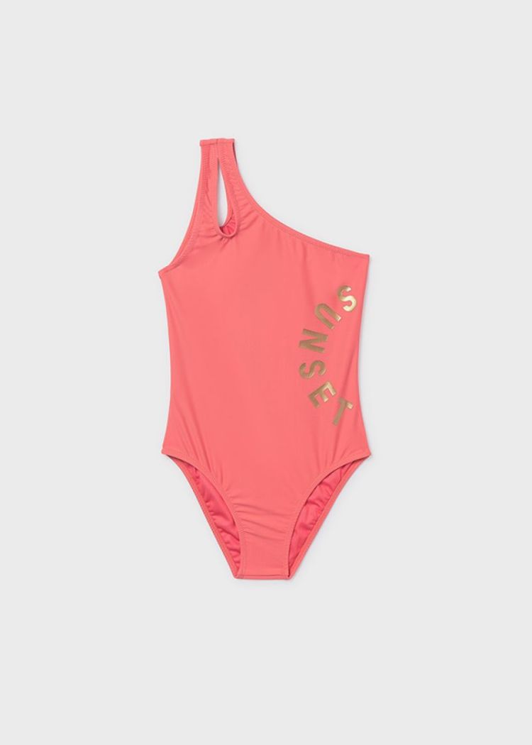 Asymmetric baithing suit 086 Flamingo