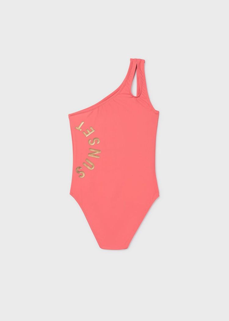 Asymmetric baithing suit 086 Flamingo