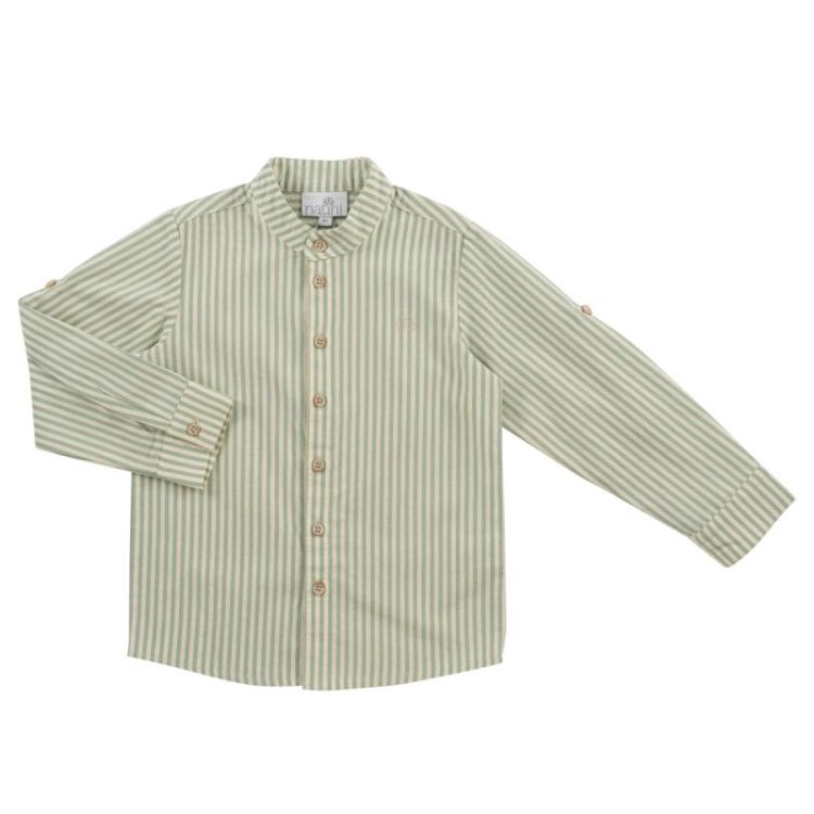 SHIRT STRIPES LEO OFFWHITE-GREEN