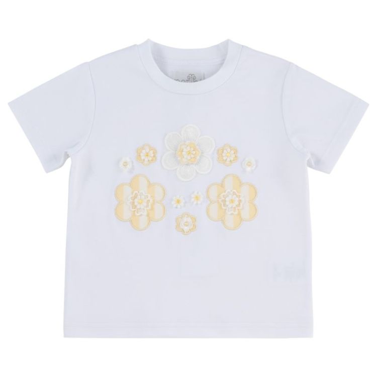 T-SHIRT FLOWER JADE WHITE - YELLOW
