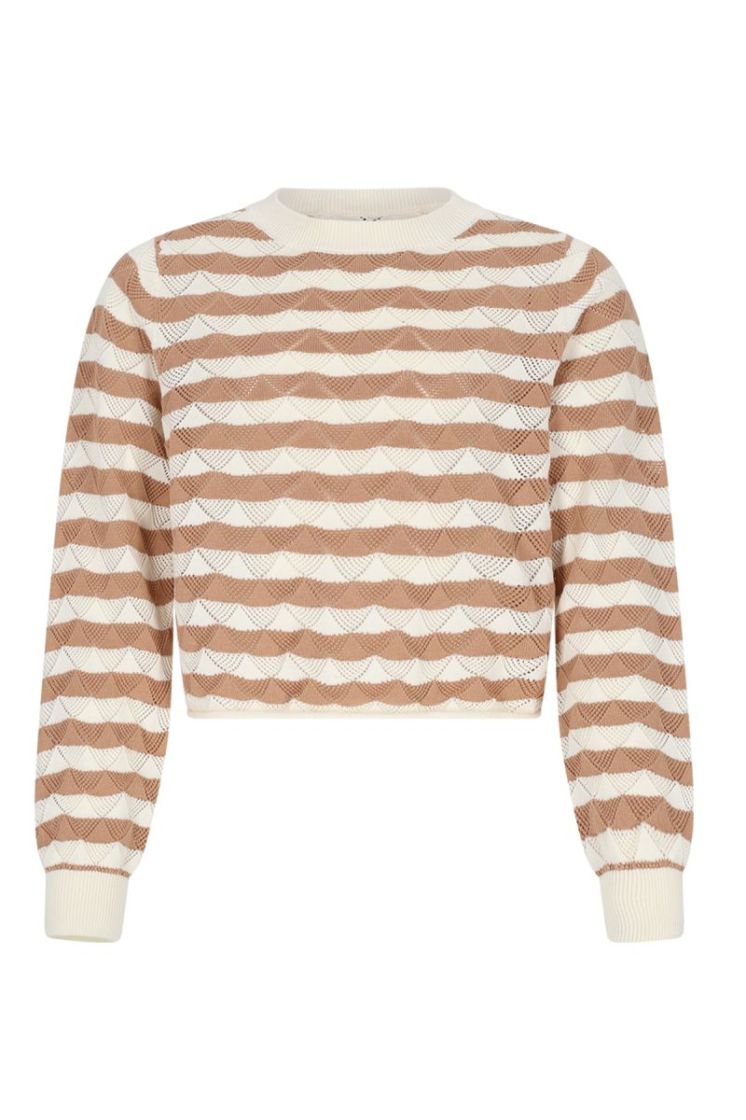 Kela Ajour Knitted Top Pearled Ivory