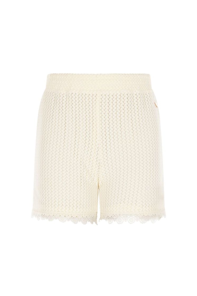 Silas Crochet Knitted Short Pearled Ivory