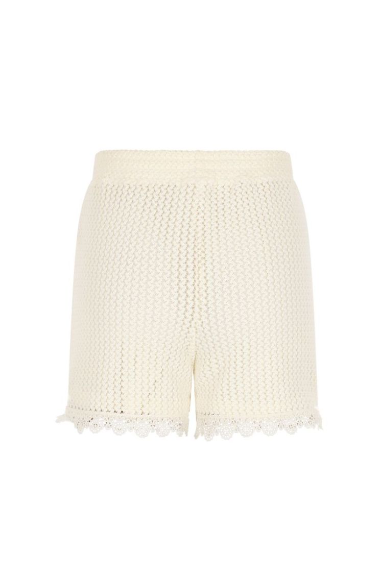 Silas Crochet Knitted Short Pearled Ivory