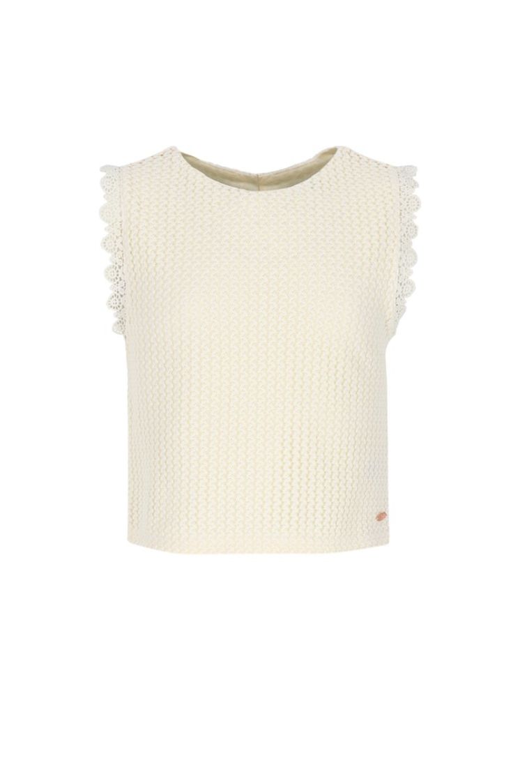 Kia Crochet Knit Singlet Pearled Ivory