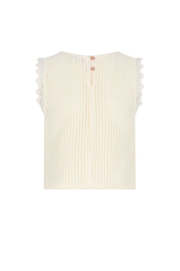 Kia Crochet Knit Singlet Pearled Ivory