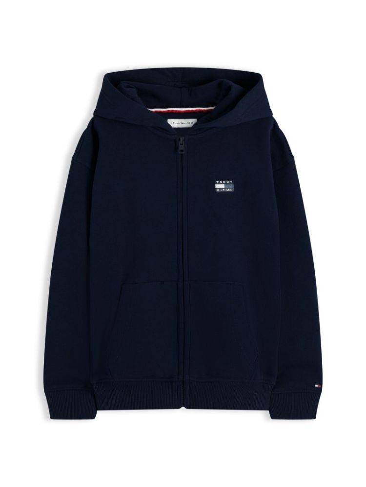 TONAL FLAG ZIP THROUGH HOODIE C1G Dark Night