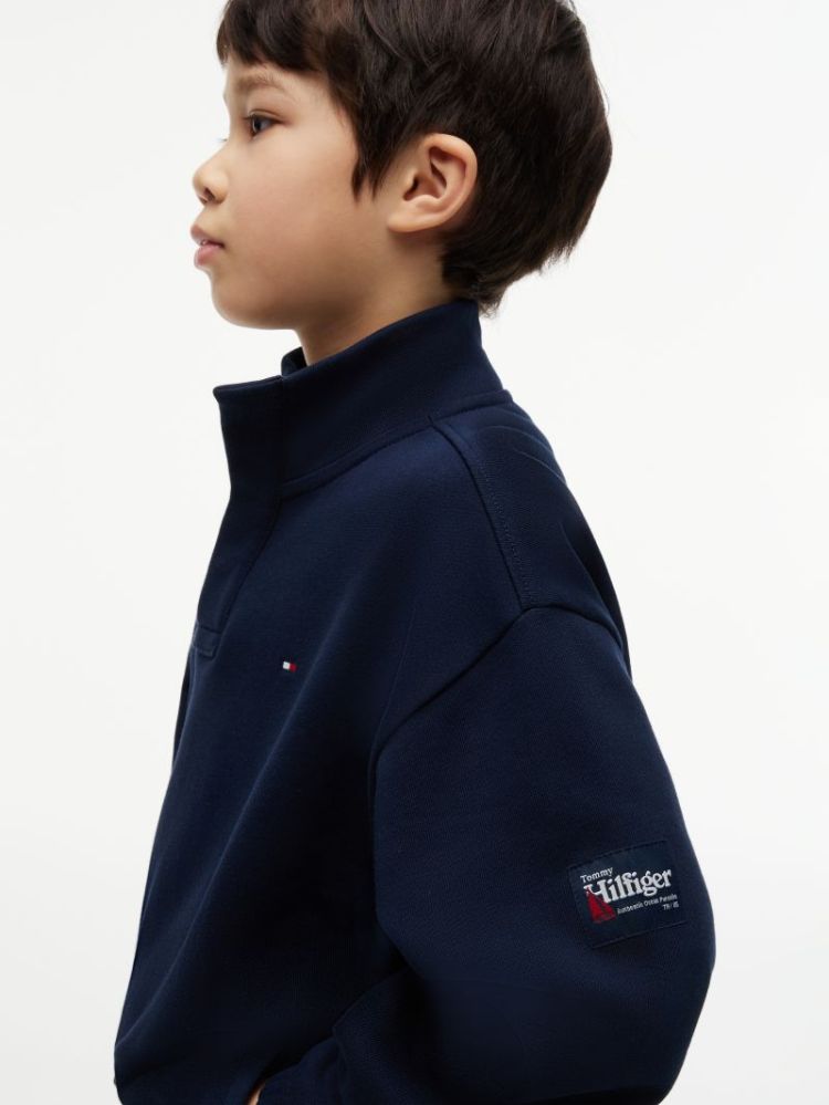 BUTTON HIGH NECK SWEATSHIRT C1G Dark Night