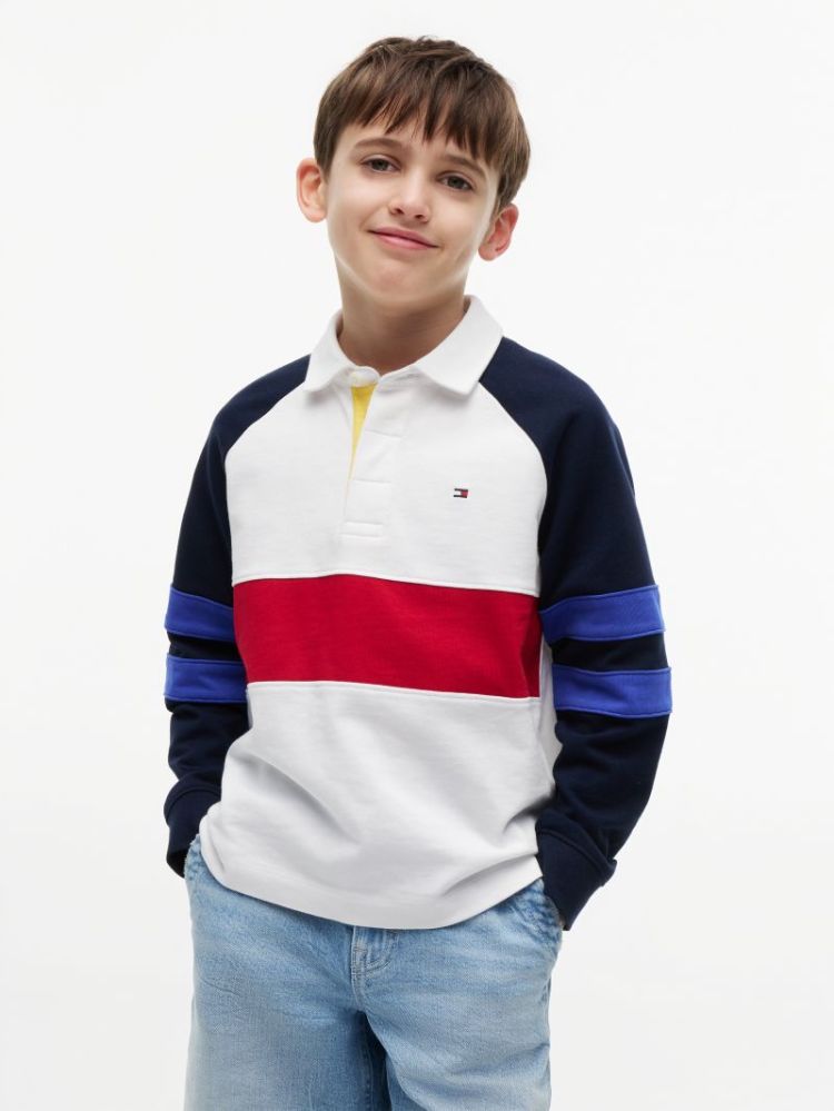 COLOURBLOCK POLO SWEATSHIRT YBR White