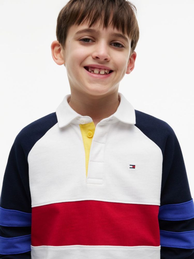 COLOURBLOCK POLO SWEATSHIRT YBR White