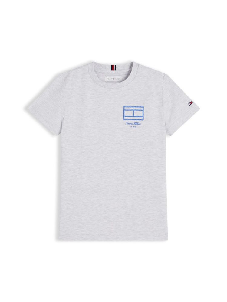 OUTLINE FLAG GRAPHIC T-SHIRT S P09 Light Grey 