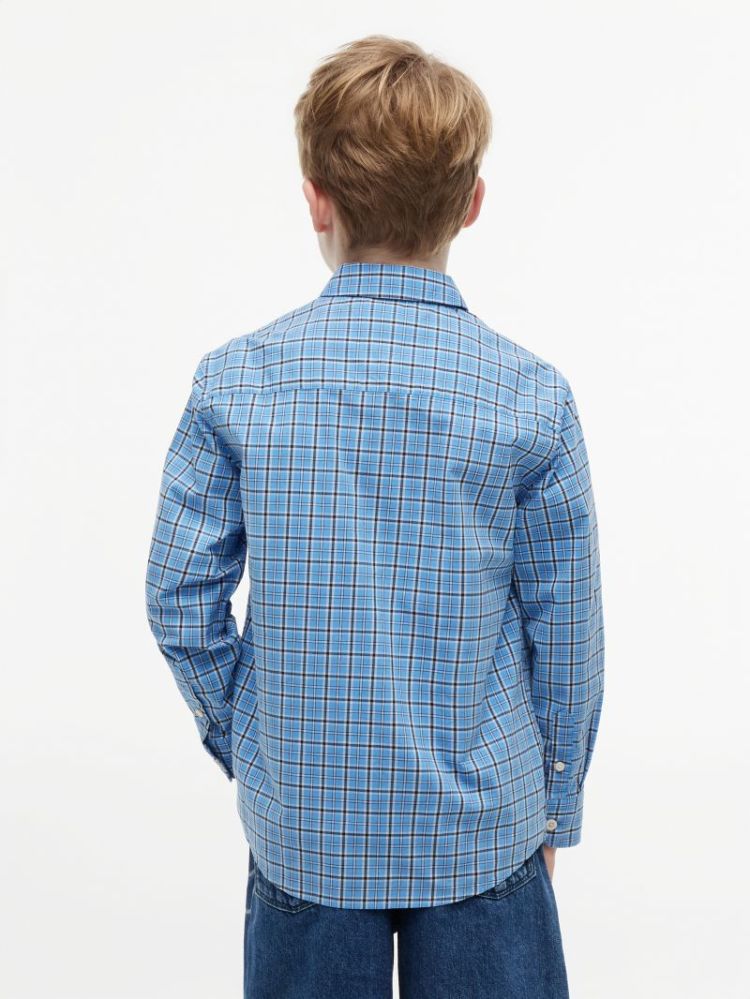 POPLIN CHECKED SHIRT LS 0MT Blue Check