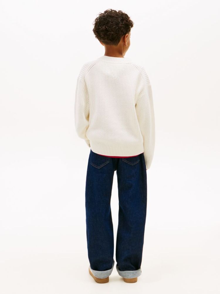 HERITAGE FLAG SWEATER YA8 Ivory Silk