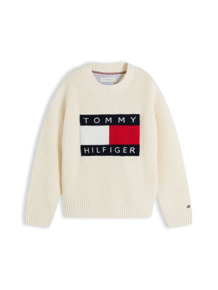 HERITAGE FLAG SWEATER YA8 Ivory Silk