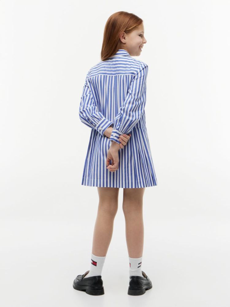 PLEATED SHIRT DRESS LS C8P Noble Blue