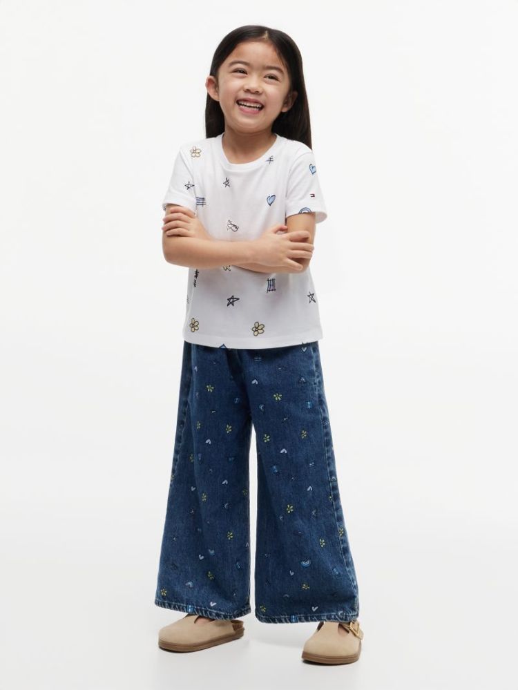 LG CULOTTE DOODLE AOP 1A6 Denim Mediu