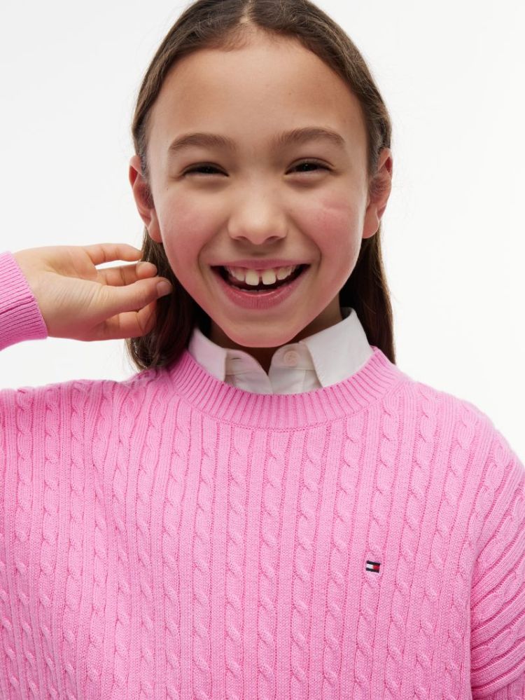 CABLE SWEATER TOU Pink Daisy